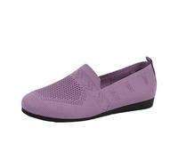 VBEDKDEB Slip On Sneakers Zapatillas Mujer Zapatos Casual Comercio Exterior Malla Redonda Cabeza Planas Individuales Zapatos Femeninos Boca Plana, Ocio Con Mocasines Zapatos de Golf Mujer, morado, 39