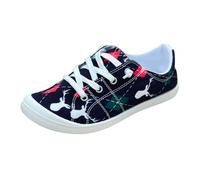 VBEDKDEB Sneaker Damen Sportschuhe Slip On Slipper Damen Weihnachtsmode Canvas Freizeitschuhe flache Schuhe Freizeitschuhe Sneaker Sneaker Braun, Negro , 39 EU