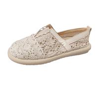 VBEDKDEB Zapatillas blancas para mujer, zapatillas negras para mujer, zapatillas blancas para mujer, zapatillas de verano para mujer, ligeras, cómodas, transpirables, de encaje, bordadas, informales