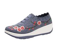 VBEDKDEB Zapatillas de deporte para mujer, zapatillas de deporte, moda para mujer, tejido volador, suela suave, bordado, zapatos individuales, ligeros, un pie, estribo, suela gruesa, zapatillas