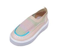 VBEDKDEB Zapatillas de deporte para mujer, zapatillas informales, estampado de leopardo, primavera y otoño 2024, calcetines planos, zapatillas planas, zapatillas de deporte para mujer, beige, 41 EU