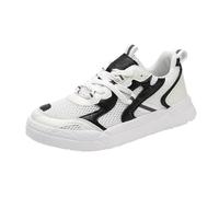 VBEDKDEB Zapatillas de deporte para mujer, zapatos casuales, par de modas, malla, transpirables, que brillan en la oscuridad, zapatillas ligeras y suaves, zapatos blancos pequeños, zapatillas negras