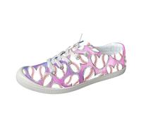 VBEDKDEB Zapatillas de deporte para mujer, zapatos casuales, zapatillas planas, para el tiempo libre, para mujer, con estampado de béisbol, zapatos de ocio, zapatos de moda para mujer, zapatos de