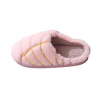 VBEDKDEB Zapatillas de estar por casa de invierno para mujer, cálidas, de felpa, cálidas, de algodón, de moda, informales, empalme suave, suela suave, punta cerrada, talón abierto, felpa, divertido