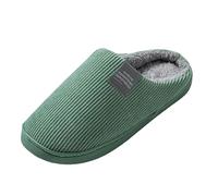 VBEDKDEB Zapatillas de estar por casa de invierno para mujer, cálidas, monocromáticas, unisex, de algodón con tapa de terciopelo, modernas e informales para exteriores con tacón abierto, zapatillas de