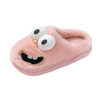 VBEDKDEB Zapatillas de estar por casa de invierno para mujer, cálidas zapatillas con lengua colgante, besos de invierno en 3D, ojos grandes, perro, divertido paquete de dibujos animados, cabeza, eva