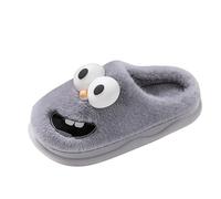 VBEDKDEB Zapatillas de estar por casa de invierno para mujer, cálidas zapatillas con lengua colgante, besos de invierno en 3D, ojos grandes, perro, divertido paquete de dibujos animados, cabeza, eva