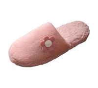 VBEDKDEB Zapatillas de estar por casa para mujer, de invierno, cálidas, para interior, con pequeñas flores, para el hogar, suelo de madera, luz de sonido, parte inferior fina, para interiores, con
