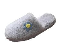 VBEDKDEB Zapatillas de estar por casa para mujer, de invierno, cálidas, para interior, con pequeñas flores, para el hogar, suelo de madera, luz de sonido, parte inferior fina, para interiores, con
