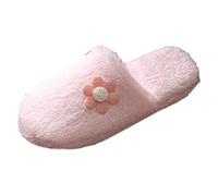 VBEDKDEB Zapatillas de estar por casa para mujer, de invierno, cálidas, para interior, con pequeñas flores, para el hogar, suelo de madera, luz de sonido, parte inferior fina, para interiores, con
