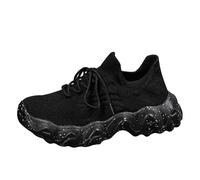 VBEDKDEB Zapatillas deportivas para mujer, zapatillas de deporte para correr, tallas grandes, deportivas, transpirables, con estribo, deslizantes, Negro , 37.5 EU