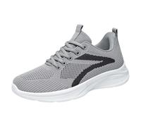 VBEDKDEB Zapatillas deportivas para mujer, zapatillas de deporte para correr, transpirables, cómodas zapatillas para mujer con suela suave, zapatillas blancas para mujer, gris, 37 EU