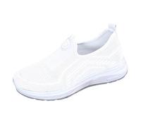 VBEDKDEB Zapatillas deportivas para mujer, zapatillas de deporte, zapatillas de correr, informales, cómodas y ligeras, zapatillas planas de senderismo para mujer, Blanco, 37 EU