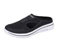 VBEDKDEB Zapatillas deportivas para mujer, zapatillas deportivas para mujer, zapatillas informales, patrones de moda, simples, monocolor, suela plana, cómodas, ligeras, informales, Negro , 44 EU