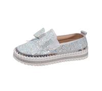 VBEDKDEB Zapatillas deportivas para mujer, zapatillas informales, zapatos casuales, con lazo de lentejuelas, zapatos informales, cómodos, zapatillas blancas, verde, 39 EU