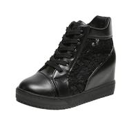 VBEDKDEB Zapatillas para mujer, zapatillas para correr, para el tiempo libre, para mujer, tacón de cuña, de encaje, transpirables, con cordones, suela plana, para exteriores, para el tiempo libre