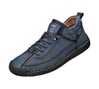 VBEDKDEB Zapatos casuales Mocasines para hombre Moda y cómoda ropa de trabajo baja para hombre Zapatos al aire libre que hacen más grande, azul, 43.5 EU