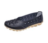 VBEDKDEB Zapatos de bailarina para mujer, cómodos, planos, bailarinas de verano, zapatos planos huecos, zapatos casuales, un resbalón, informales, cómodos, antideslizantes, zapatos para madres