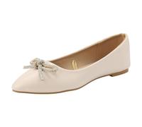 VBEDKDEB Zapatos de bailarina para mujer cómodos zapatos planos de bailarinas para mujer, zapatos individuales de moda tejidos con mosca engrosados suaves casuales bailarinas planas blancas damas