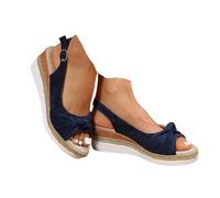VBEDKDEB Zapatos de plataforma para mujer, alpargatas cómodas, con broches ajustables, sandalias elegantes de ante abierto, sandalias de caminar 2025, sandalias informales de verano para vacaciones