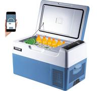 VBENLEM Refrigerador portátil de 23 cuartos de galón (22 litros), control de aplicación de refrigerador de 12 voltios (-4 °F ~ 68 °F), refrigerador de compresor eléctrico para coche con 12/24 V CC y 1