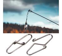 Vbest life 100 Unids Power Clips Pesca Acero Inoxidable Pesca Clips de Velocidad Conector Fácil Cambio Rápido Señuelo Broches(1#) Grapas Pesca Grapas Pesca