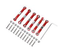 Vbest life 6 Piezas de Varillas de tracción de Metal, Brazo, Barra de Acoplamiento, Accesorio de Control Remoto para Coche para 1/18 A959 RC Car(Rojo)