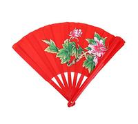 Vbest life Espesar Hueso de bamb¨² Kung Fu Fan Tai Chi Kung Fu Kung Fu Abanico de Seda de bamb¨² Mano Derecha Artes Marciales Pr¨¢ctica de Baile(Rojo)