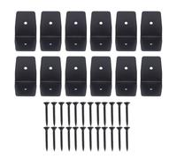 VBESTLIFE 12 Clips Negros para Vigas de Pérgola, Clips de Acero Galvanizado para Huracanes, Bridas con Tornillos para Vigas de Madera, Vigas de Techo (1,97 pulgadas)