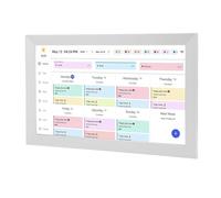 VBESTLIFE 15.6in Calendario Digital con Pantalla Táctil, Organizador Familiar Inteligente HD 1080p con Aplicación, Montaje en Pared, Altavoces Duales, Marco de Fotos Digital para Cocina (Enchufe de