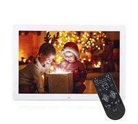 VBESTLIFE 17 Pulgadas Marco Digital de Fotos 1440 * 900HD Despertador Reproductor Álbum y Vídeo MP3 MP4 Reloj Electrónico Calendario con Control Remoto(Blanco)