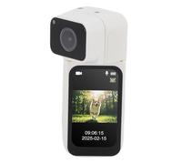 VBESTLIFE 2.7k WiFi Mini Campo Camera, Cámara POV de 128 GB con Lente Rotatable de 180 °, Pantalla HD de 1.47 Pulgadas, Cordón Magnético, para Ciclismo de Bicicleta Diario, Pet (White)