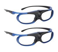 VBESTLIFE 2 Gafas 3D Activas DLP Link, Gafas de Obturador Activo 3D Recargables de 144 Hz Universales para Todos los Proyectores DLP Link