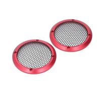 VBESTLIFE 2 Rejillas Universales para Altavoces de Coche de 3,8 Pulgadas, Malla Redonda para Montaje de Altavoces y Audio en el Hogar, Cubierta para Altavoces de Coche con 8 Tornillos (Rojo)