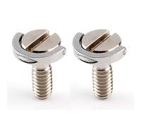 VBESTLIFE 2 Tornillos de Anillo D para Cámara, Rosca de Acero Inoxidable de 1/4 de Pulgada con Ranura para Destornillador de Cabeza Plana, para Trípode, monopié, Telescopio, Anillo de