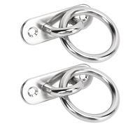 VBESTLIFE 2 Uds Placa de Ojo de Almohadilla de Acero Inoxidable, Placa de Ojo de Almohadilla Resistente con Anillos Redondos Ganchos de Tornillo para Anzuelos Marinos (8MM)