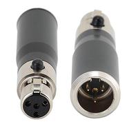 Vbestlife 2 unids chapado en oro mini XLR 3Pin macho a mini XLR 4Pin hembra aleación de zinc carcasa adaptador de audio conector para SLR, cámaras profesionales, micrófono equipo de audio