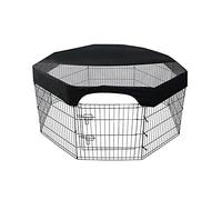VBESTLIFE 24 Pulgadas Corral para Mascotas Cubierta 8 Paneles Octagonal | La malla negra bloquea los rayos UV en la luz solar intensa. Cierres de gancho y bucle en cada lado. No se necesitan