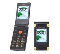 VBESTLIFE 2G Flip Cell Teléfono para Personas Mayores, 3 Pulgadas y 2.6 Pulgadas Pantalla de Pantalla Dual Ultra Delgada Flip Teléfono para Ancianos, Teléfono Móvil Desbloqueado con SOS, (Black)