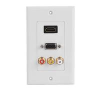 Vbestlife 3 en 1 Enchufe de Pared Multi- Nivel de Protección Puertos HDMI VGA Enchufe de Pared Panel Multimedia Material Sólido y Duradero