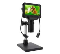 VBESTLIFE 4.3in Microscopio Digital LCD, Microscopio de Soldadura HD de 1080p con 8 LED Ajustables, Cámara de 1MP para Sellos de Joyería de Inspección de PCB Vista de PC de Reparación de