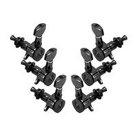 VBESTLIFE 6 Afinadores de Bloqueo de Guitarra, Clavijas de Llave de Afinación Selladas con Cuerda de Bloqueo, Negro, Ajuste Preciso, Mantenimiento del Tono, Adecuado para Guitarras