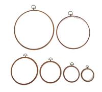 VBESTLIFE 6 Aros de Bordado de 6 Tamaños, Aro Redondo de Goma para Punto de Cruz con 16 Agujas de 1,5 a 2,1 Pulgadas, Juego de Círculos de Marco de Costura Multifuncional para Costura