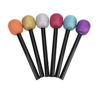 VBESTLIFE 6 Micrófonos de Plástico Falsos con Purpurina Multicolor para Niños, para Halloween, Navidad, Karaoke, Disfraces y cumpleaños.