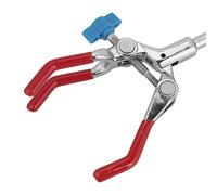 VBESTLIFE Abrazadera de Laboratorio de Tres Puntas, Abrazadera de Matraz Ajustable con Puntas Giratorias para Soporte de Laboratorio, Soporte de de Metal Duradero para Matraces y Tubos de Ensayo