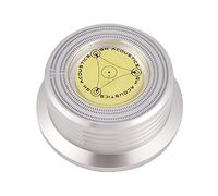Vbestlife Abrazadera del estabilizador de Registro del Disco de La Placa Giratoria de Nivel de Burbuja 50 / 60Hz Placa con Nivel de Burbuja para El Reproductor de Discos de Vinilo LP (Plata)