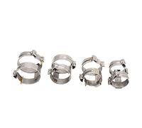VBESTLIFE Abrazaderas de Manguera de Aire Acondicionado, Junta de Tubo de CA de Acero Inoxidable, Anillos de Abrazadera de Cincha, Ajuste de Pellizco para Tubo R134 G6 G8 G10 G12, 4 Uds.