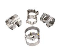 VBESTLIFE Abrazaderas de Manguera de CA de Acero Inoxidable, Paquete de 4 Anillos de Abrazadera de Cincha a Prueba de Fugas para Tubo R134 G6 G8 G10 G12, Resistentes a la Corrosión