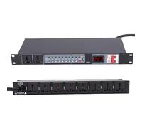 VBESTLIFE Acondicionador de Secuenciador de Potencia de 10 Salidas, Regulador de Fuente de Alimentación Digital con Lectura de Voltaje para Cine en Casa, Escenario, Estudio (Enchufe de la UE)