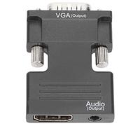 VBESTLIFE Adaptador a VGA, Convertidor de y Vídeo con Salida de de 3,5 Mm, Plug and Play a VGA para Computadora Portátil, Convertidor de Video HD 1080P para Monitor de Escritorio